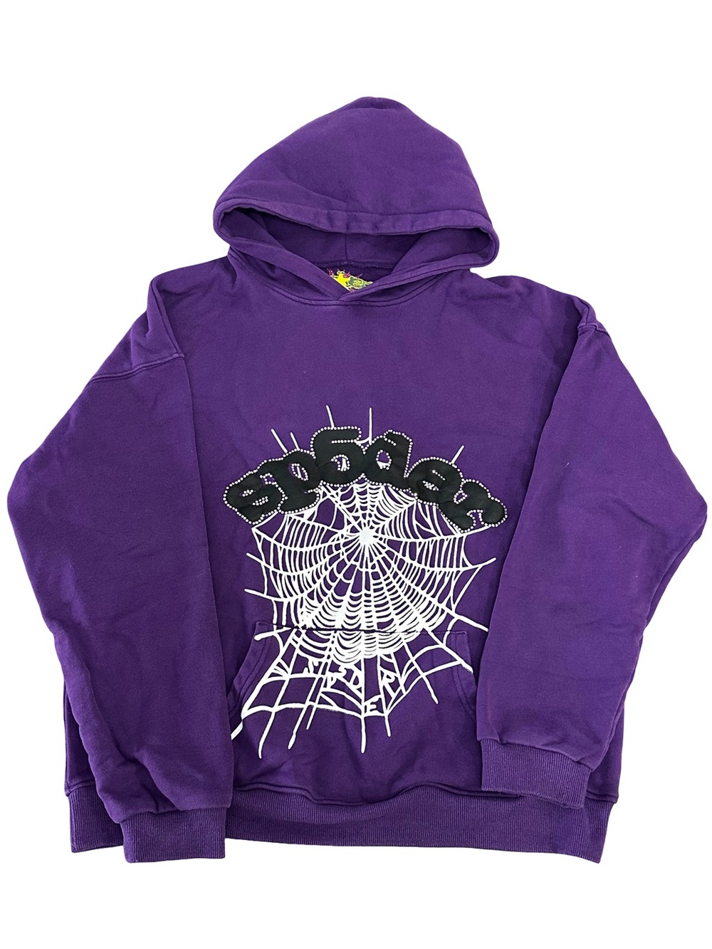 Sp5der Young Thug Web Rhinestone Hoodie Purple - Size XL